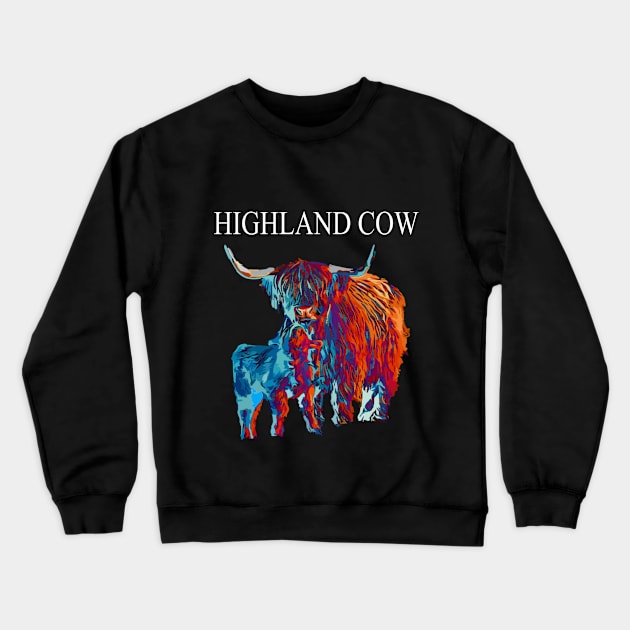 Highland Cow Crewneck Sweatshirt by ShirtPirat